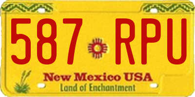 NM license plate 587RPU