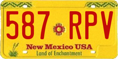 NM license plate 587RPV