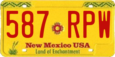 NM license plate 587RPW