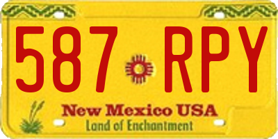 NM license plate 587RPY