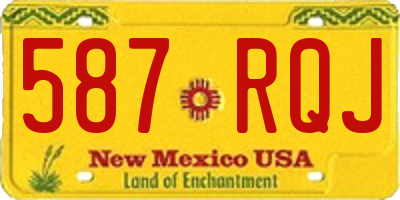 NM license plate 587RQJ