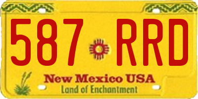 NM license plate 587RRD
