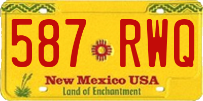 NM license plate 587RWQ
