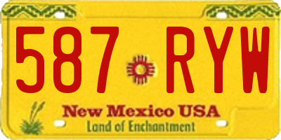 NM license plate 587RYW