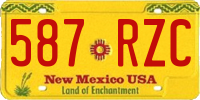 NM license plate 587RZC