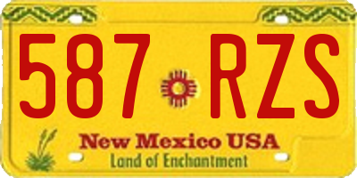 NM license plate 587RZS
