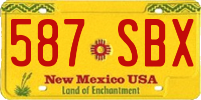 NM license plate 587SBX