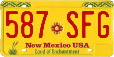 NM license plate 587SFG
