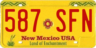 NM license plate 587SFN