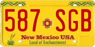 NM license plate 587SGB