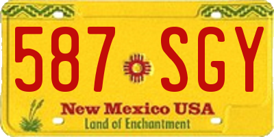 NM license plate 587SGY