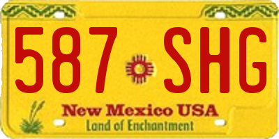 NM license plate 587SHG