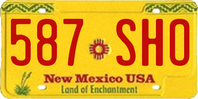 NM license plate 587SHO
