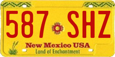 NM license plate 587SHZ