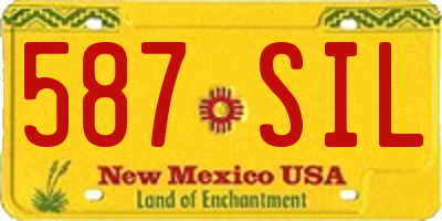 NM license plate 587SIL