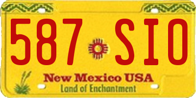 NM license plate 587SIO