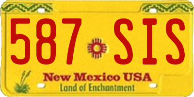 NM license plate 587SIS
