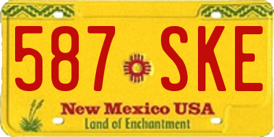NM license plate 587SKE