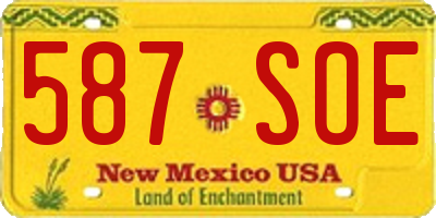 NM license plate 587SOE