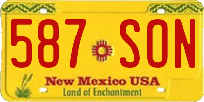 NM license plate 587SON
