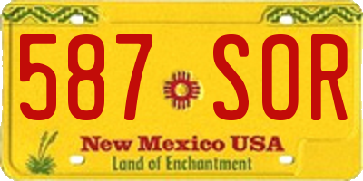 NM license plate 587SOR