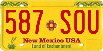 NM license plate 587SOU