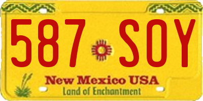 NM license plate 587SOY
