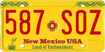 NM license plate 587SOZ