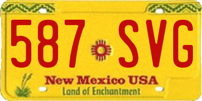 NM license plate 587SVG