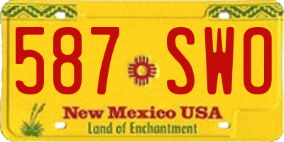 NM license plate 587SWO