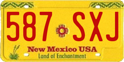 NM license plate 587SXJ