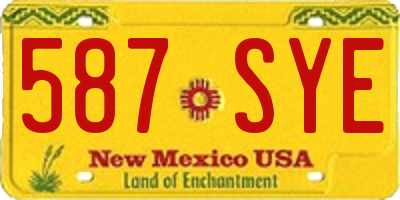 NM license plate 587SYE
