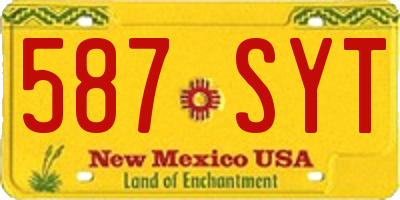 NM license plate 587SYT
