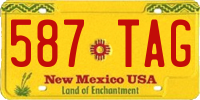 NM license plate 587TAG