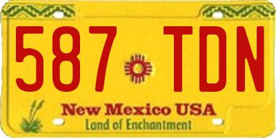 NM license plate 587TDN