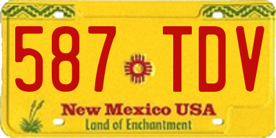 NM license plate 587TDV