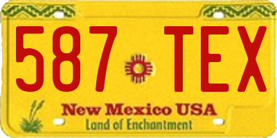 NM license plate 587TEX