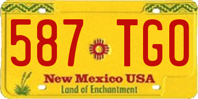 NM license plate 587TGO