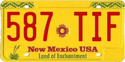 NM license plate 587TIF