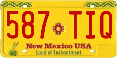 NM license plate 587TIQ