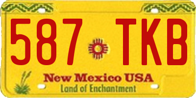 NM license plate 587TKB