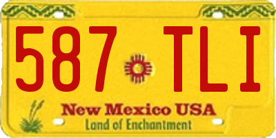 NM license plate 587TLI