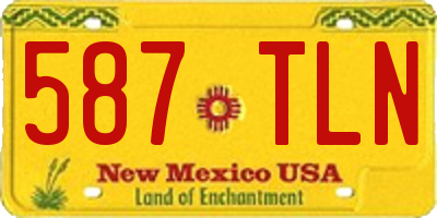 NM license plate 587TLN