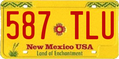 NM license plate 587TLU