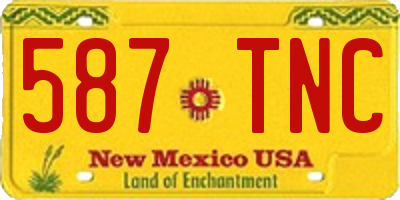 NM license plate 587TNC