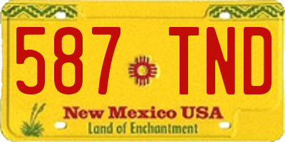 NM license plate 587TND