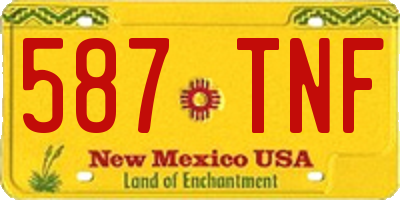 NM license plate 587TNF