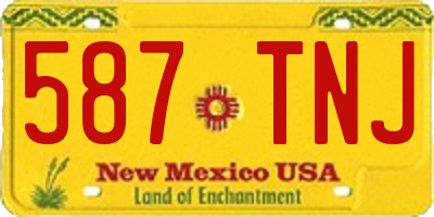 NM license plate 587TNJ