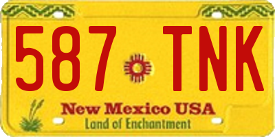 NM license plate 587TNK