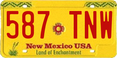 NM license plate 587TNW